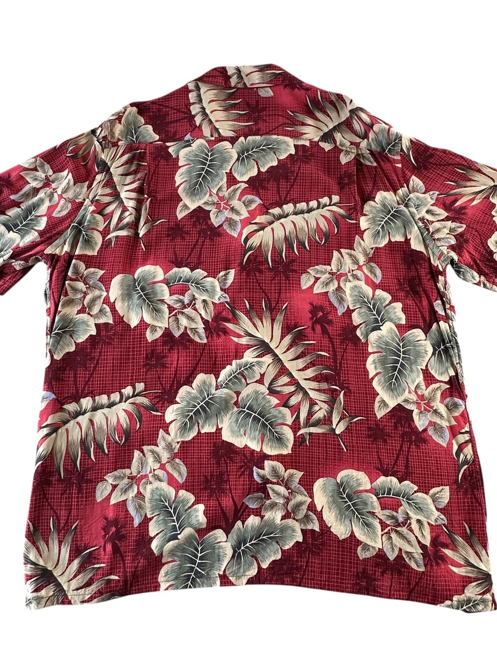 Vintage-Style Campia Red Tropical Print Short-Sleeve Button-Down Shirt XL - Picture 5 of 8
